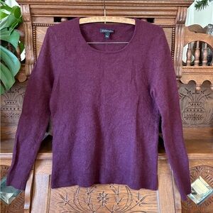 41 Hawthorne 100% Cashmere Women's Sweater Deep Burgundy Eggplant Size Large
